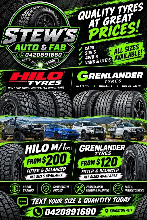 Stew's Auto & Fab tyre range